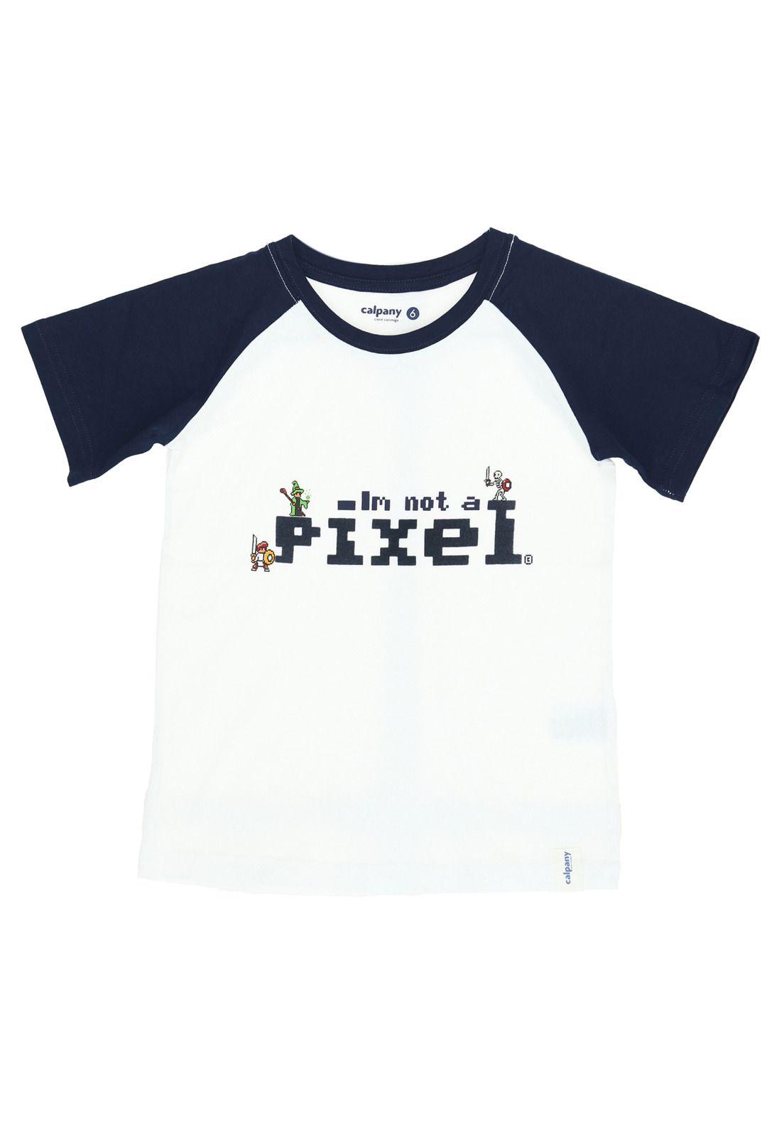 Polera M/C Niño Pixel Blanco-0