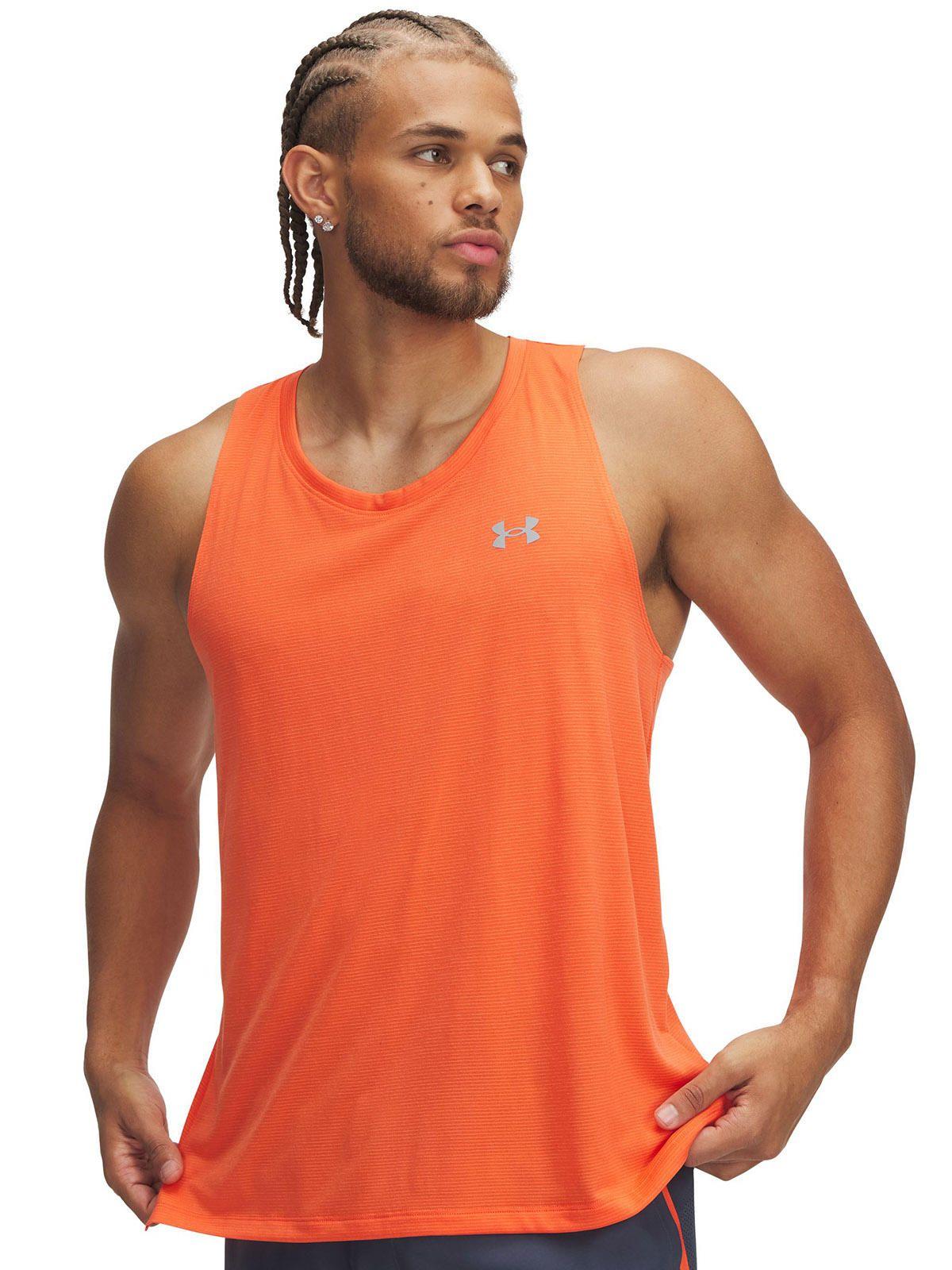 Polera Sin Mangas UA Launch Hombre Naranja-0