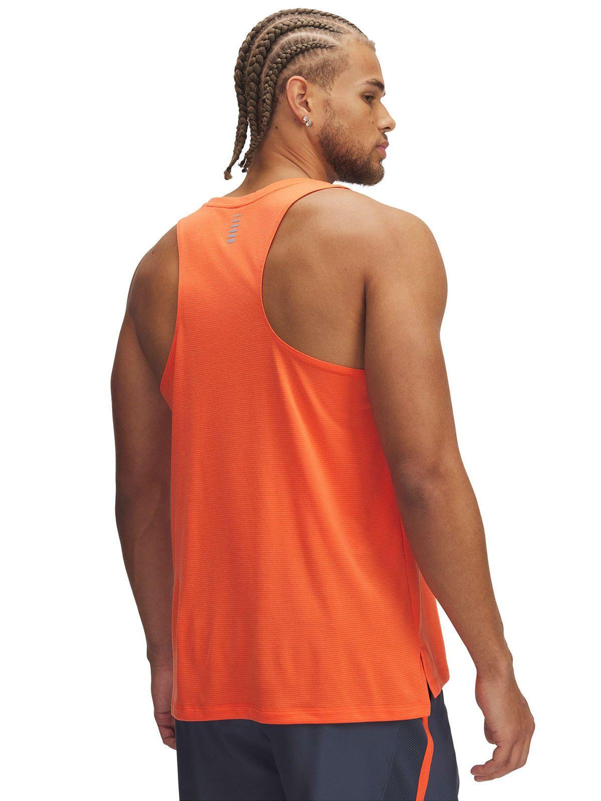 Polera Sin Mangas UA Launch Hombre Naranja-1