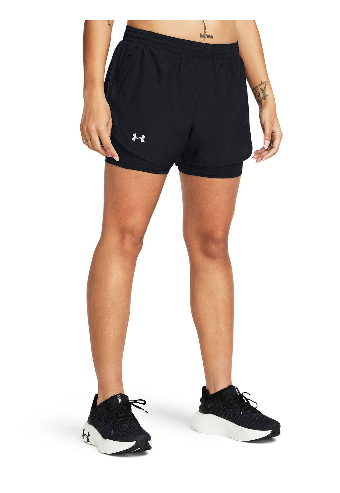 Shorts UA Fly-By 2 En 1 para Mujer Negro-0