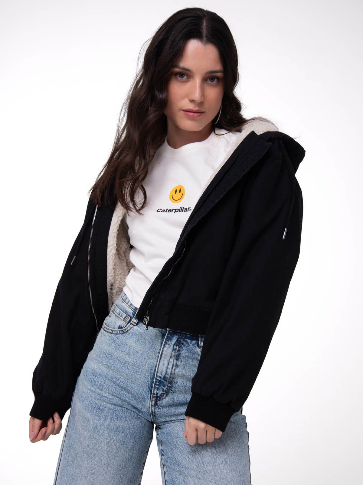 Chaqueta Mujer Canvas Sherpa Negro-0