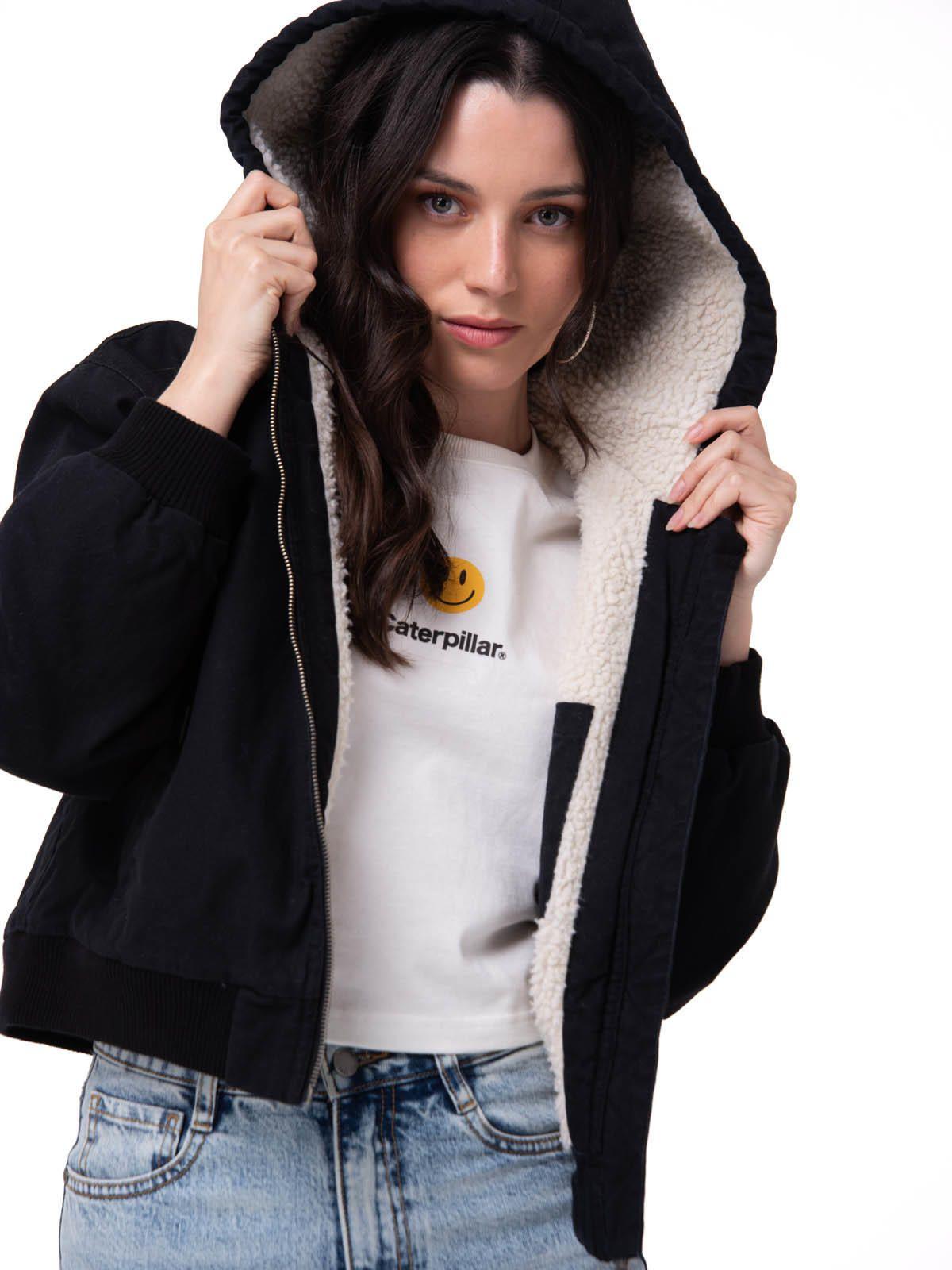 Chaqueta Mujer Canvas Sherpa Negro-3