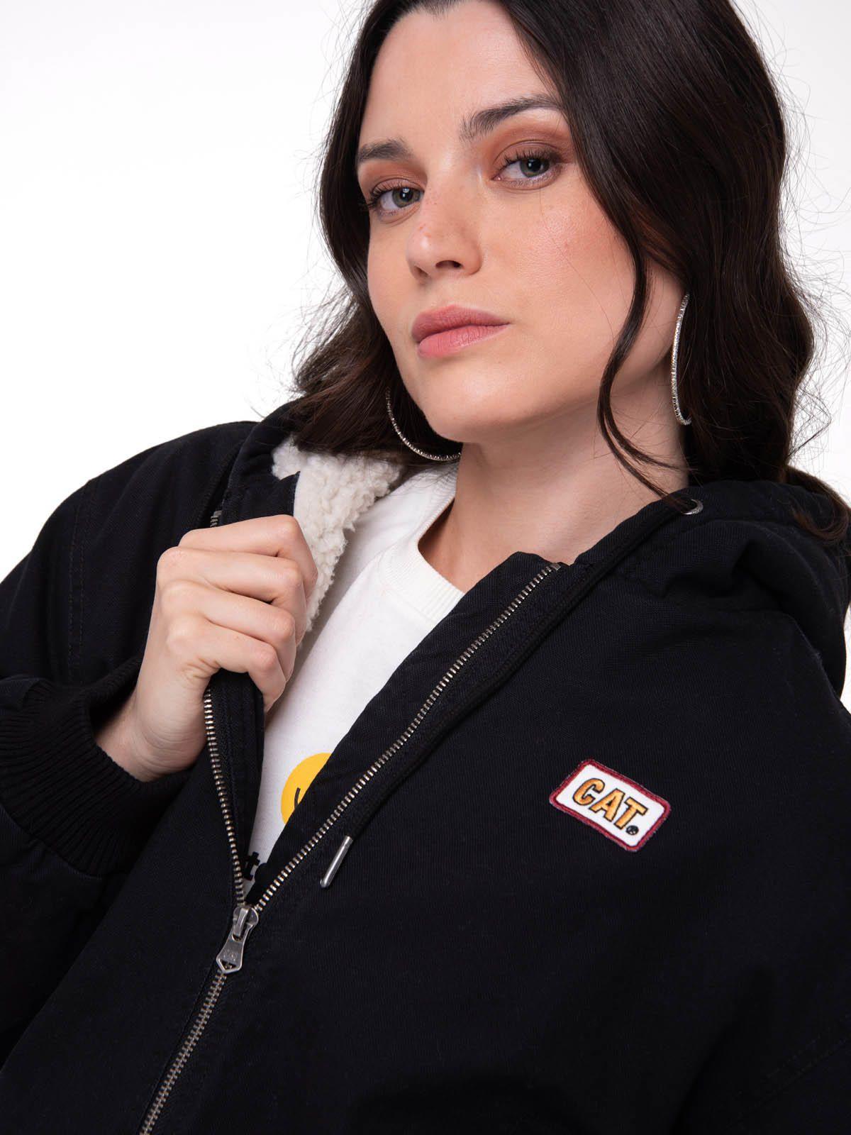 Chaqueta Mujer Canvas Sherpa Negro-4