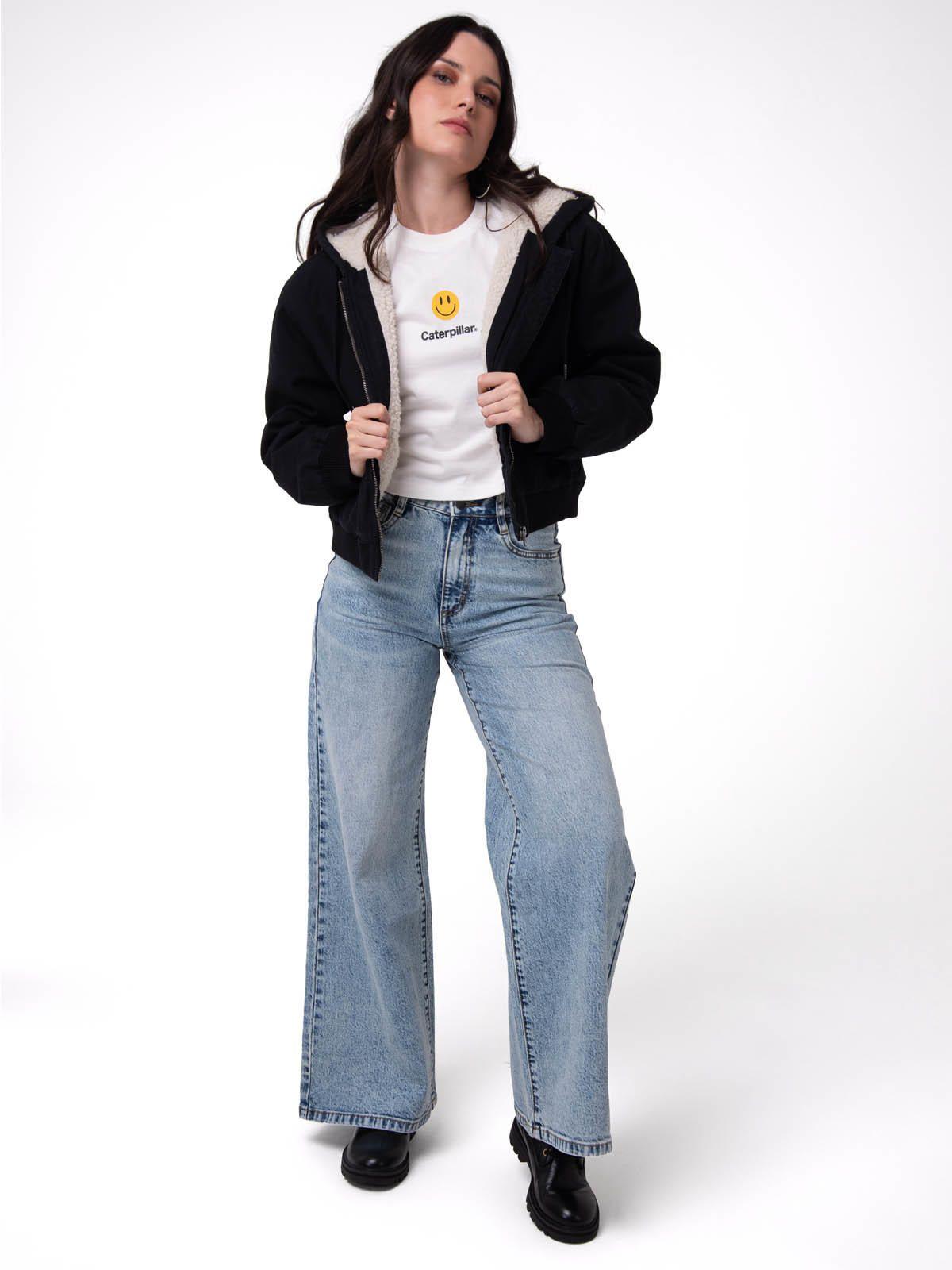 Chaqueta Mujer Canvas Sherpa Negro-6