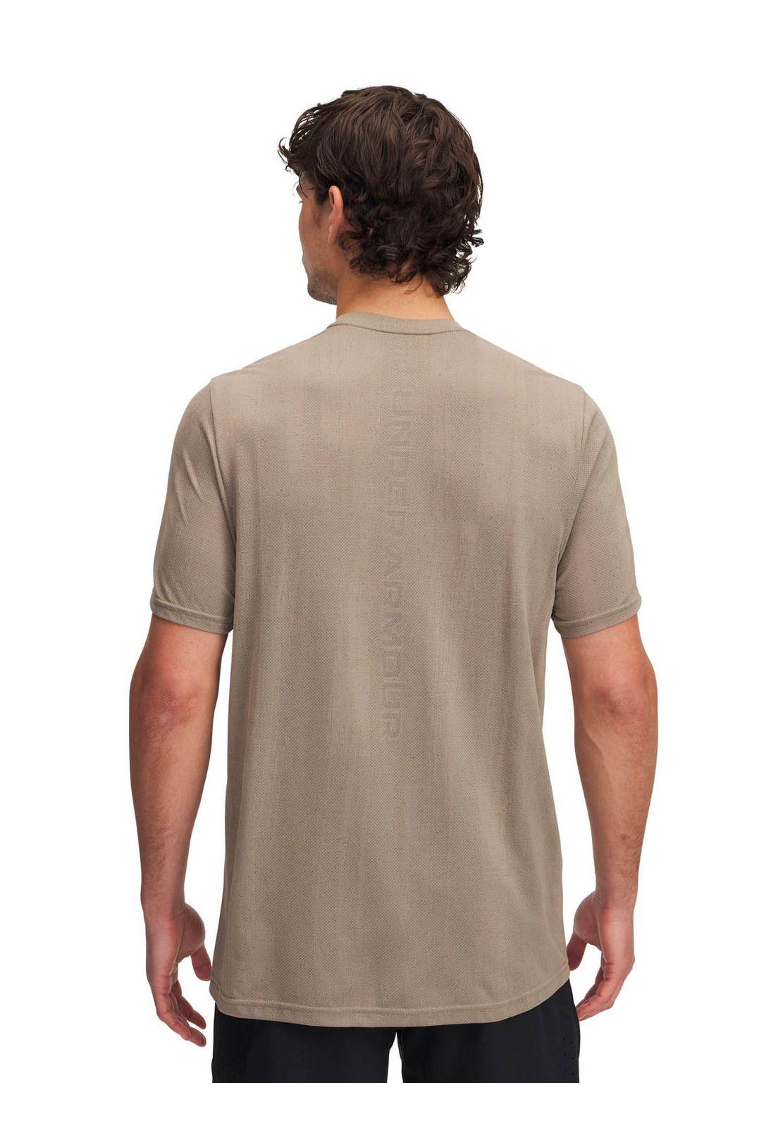 Polera Manga Corta Training para hombre Vanish Seamless cafe -1
