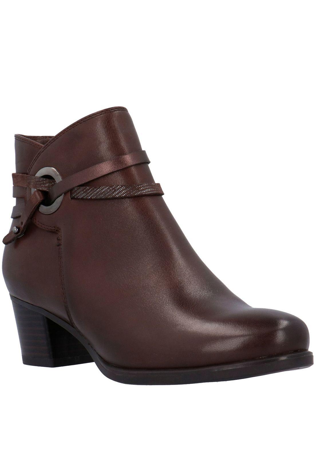 Botin Mujer Cuero Jelania Café-0