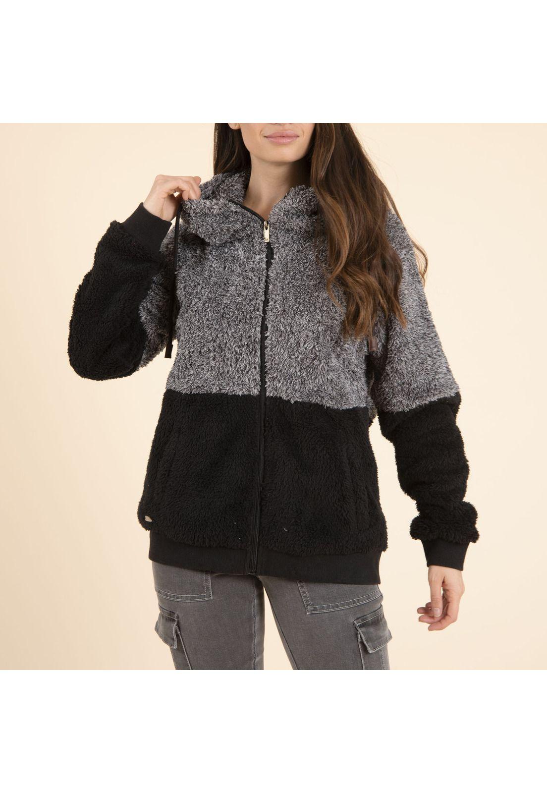 Polerón Pet Reciclado Mujer Halfpilos Negro-1