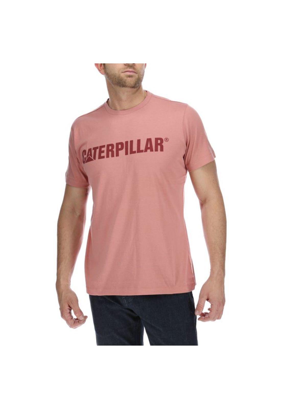 Polera Mc Hombre Caterpillar Logo Tee Rojo-0