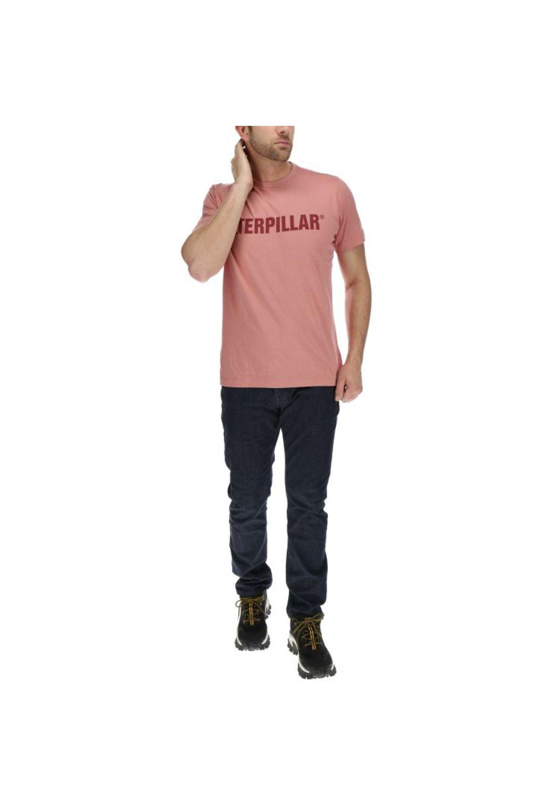 Polera Mc Hombre Caterpillar Logo Tee Rojo-4