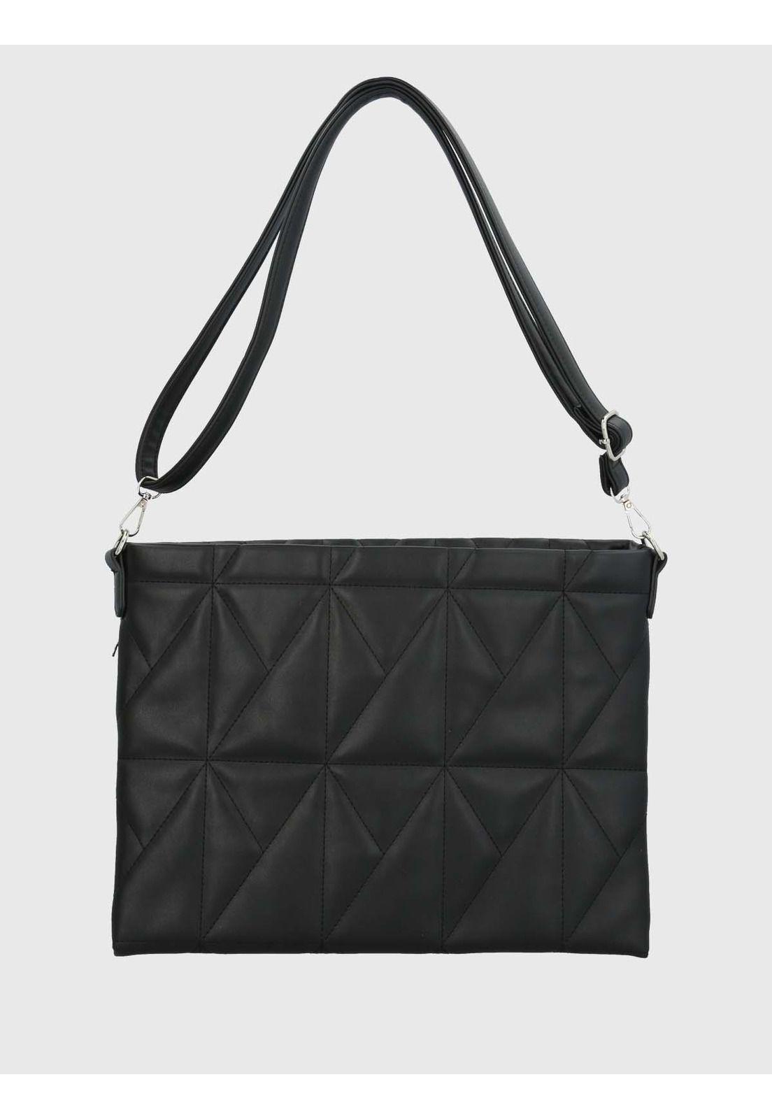 Bolso Notebook Ecocuero Mujer Quilt Negro-2