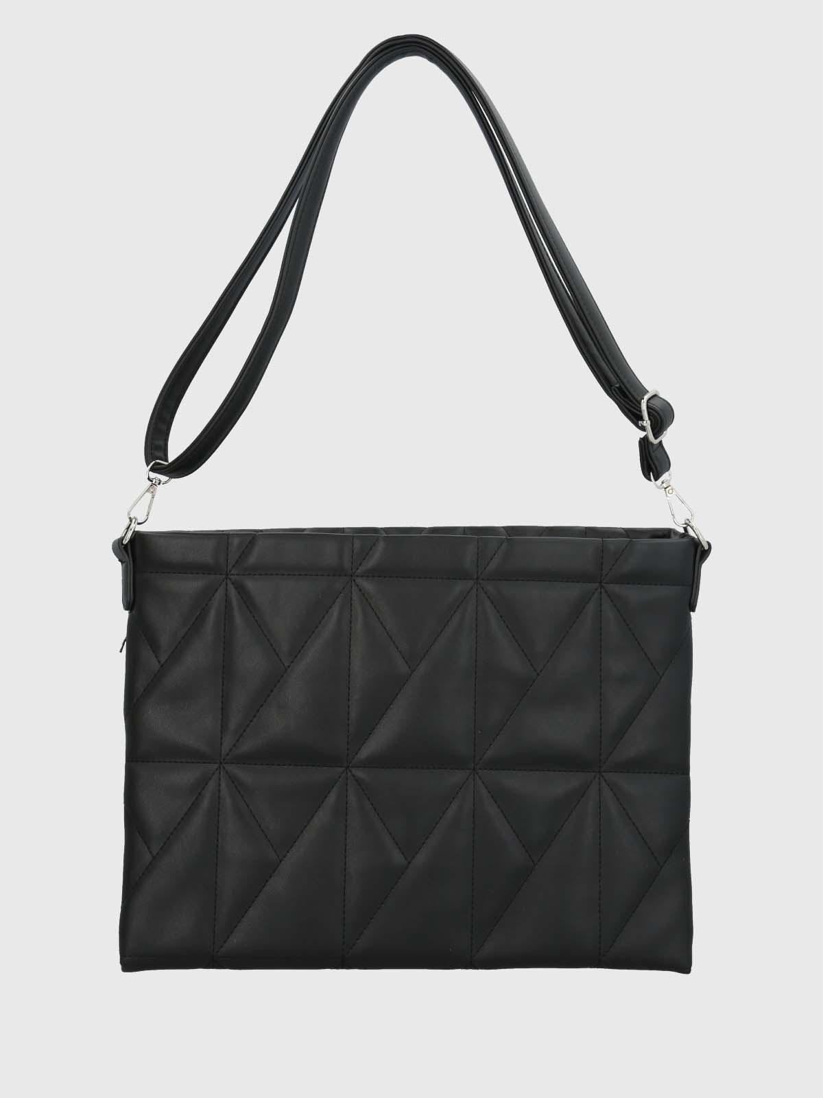 Bolso Notebook Ecocuero Mujer Quilt Negro-2