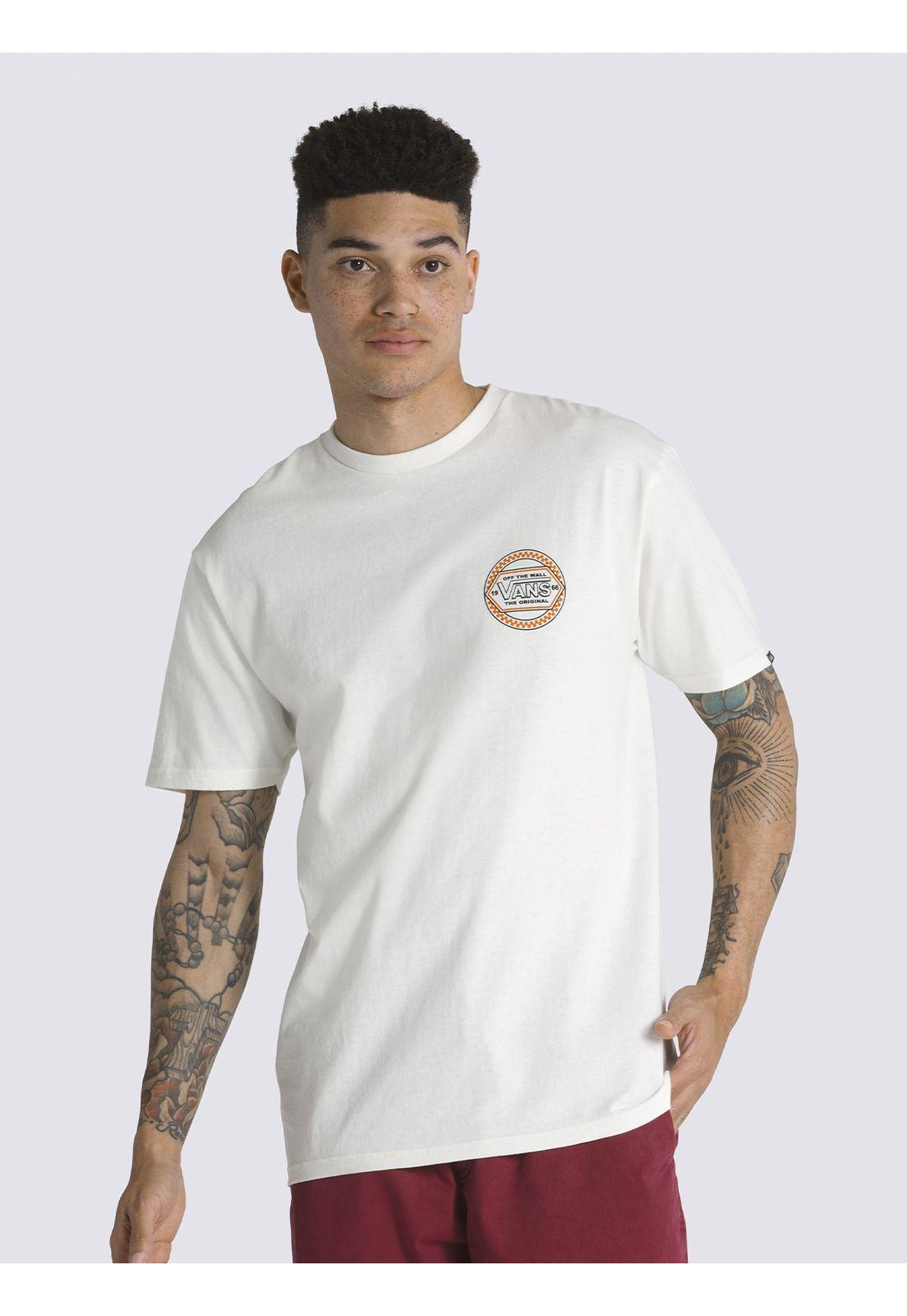 Polera M/C Circle Checker Drop Crema Hombre-0