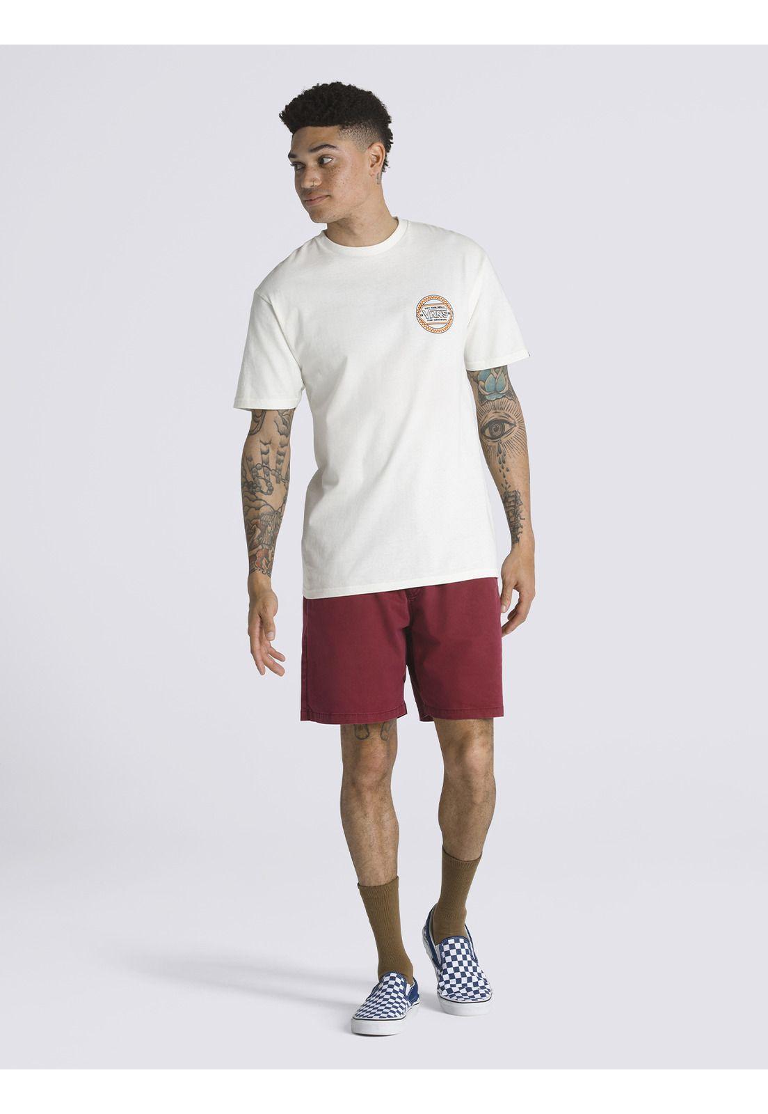 Polera M/C Circle Checker Drop Crema Hombre-3