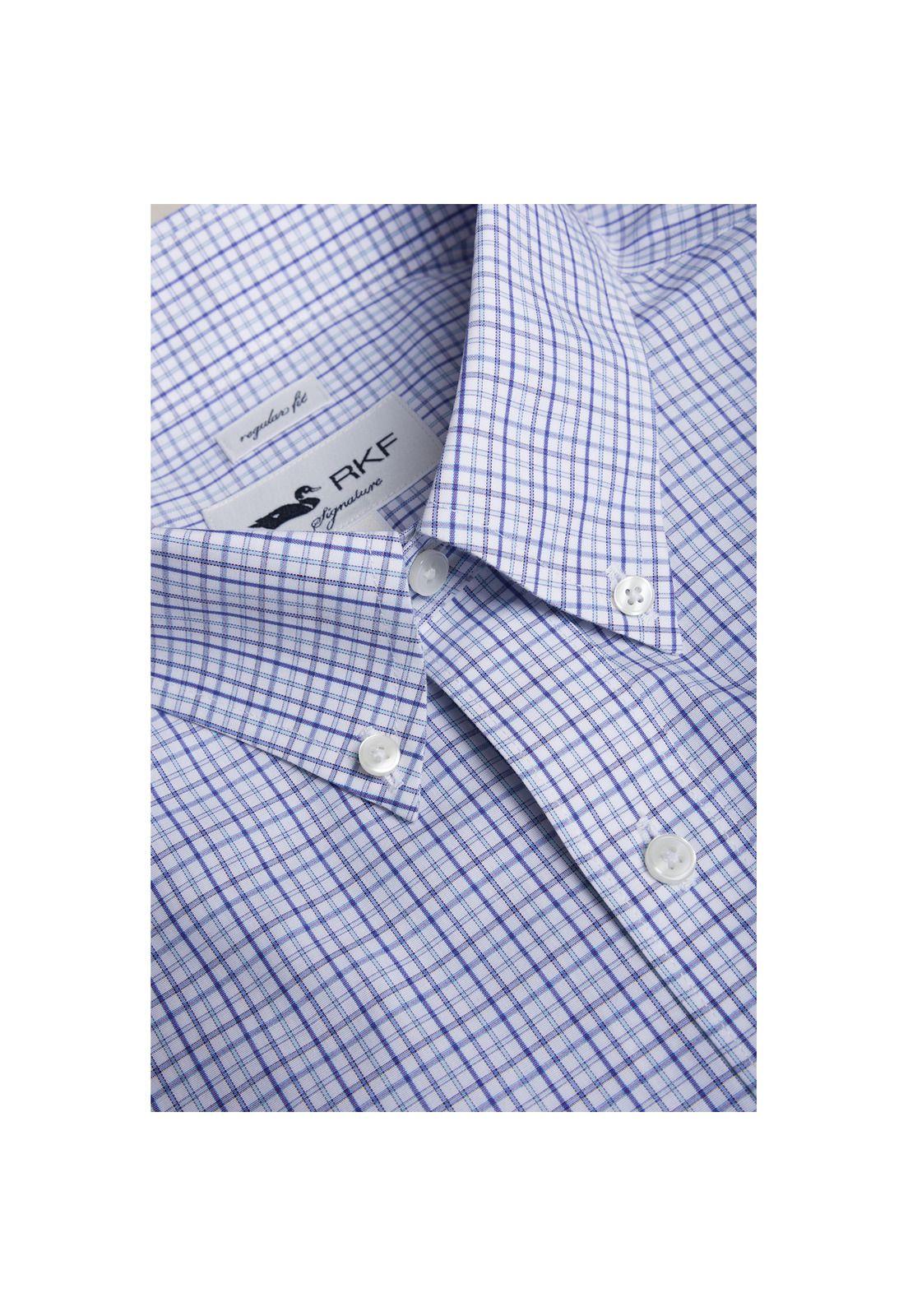 Camisa Libre de Arrugas Rockford Azul-4