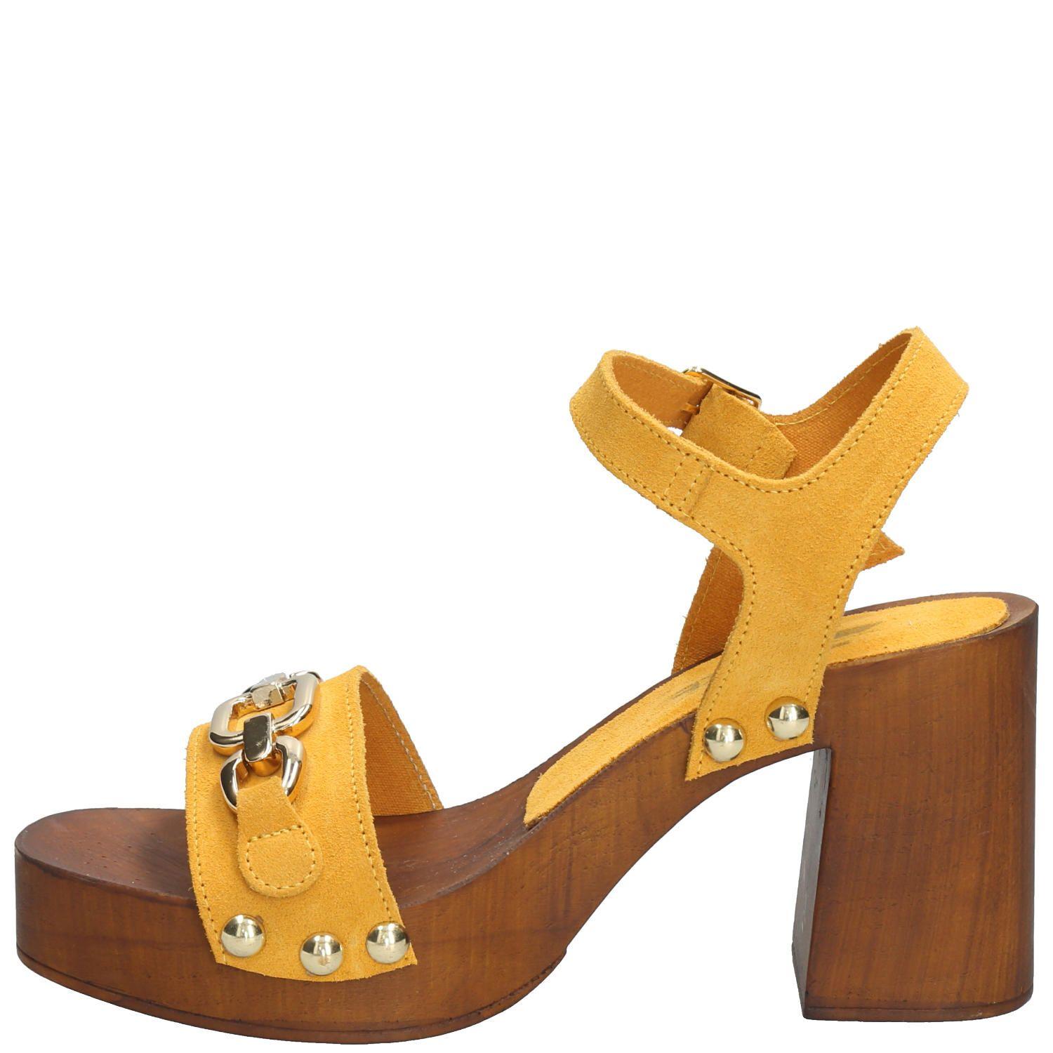 Sandalia Cuero Mujer Portofino Amarillo-5