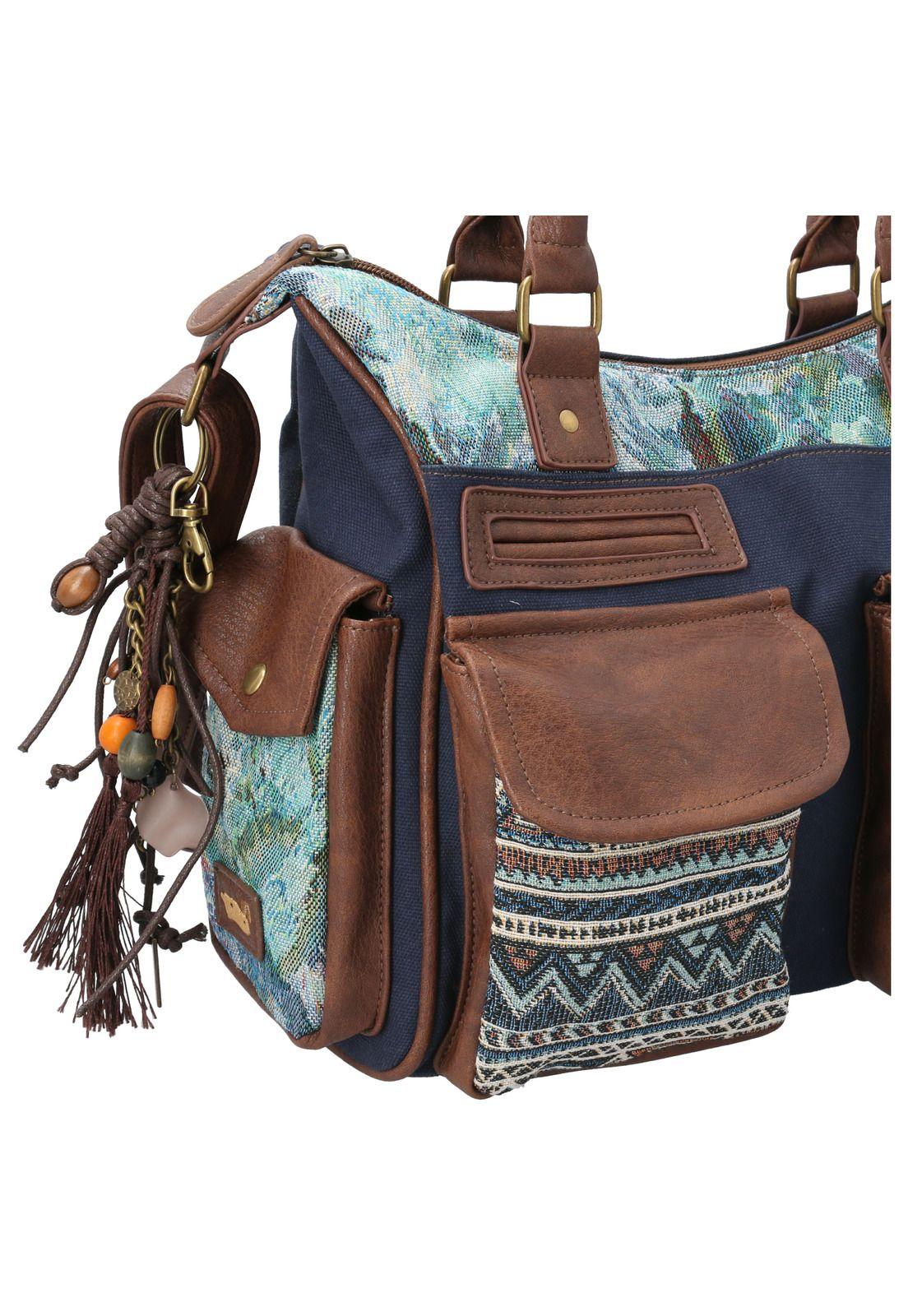 Cartera Textil Mujer Rossi I Hobo Azul-4