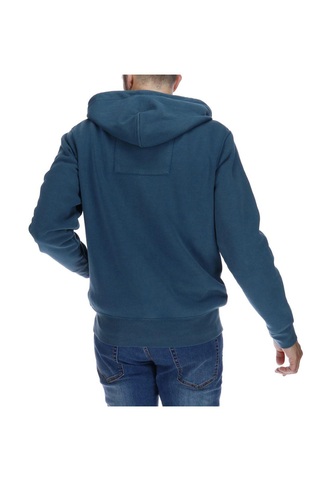 Polerón Hombre Foundation Washed Fz Hooded Sweatshirt Algodón Azul Petróleo-2