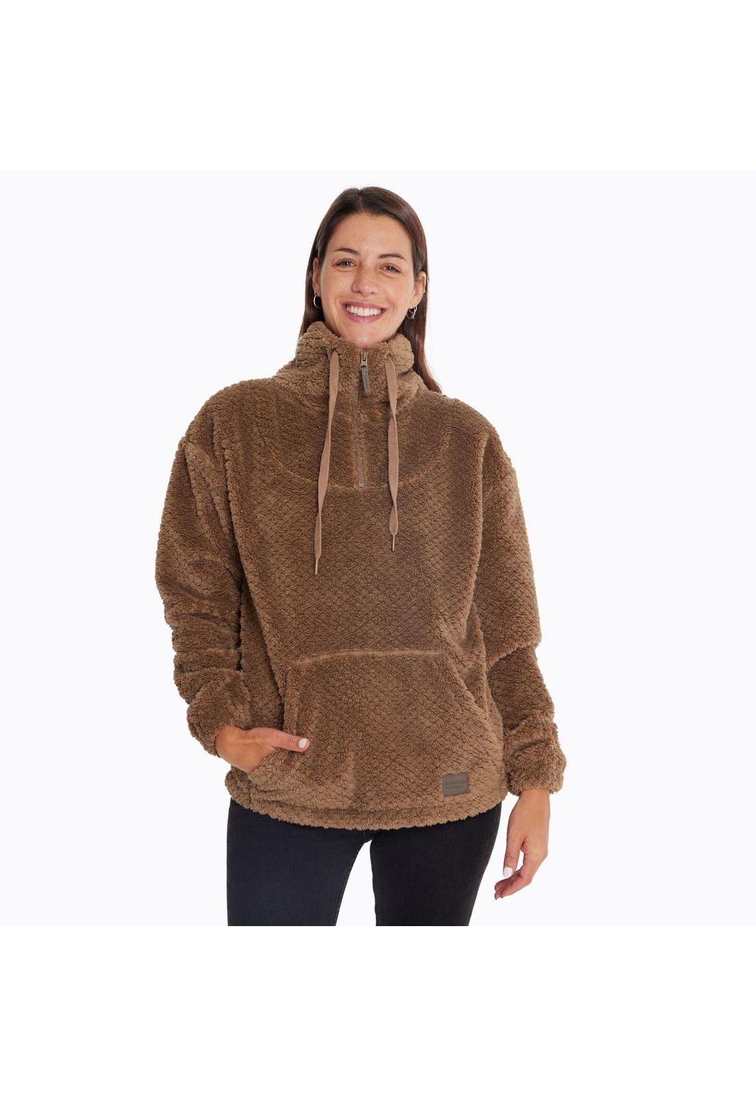 Polar Mujer Shaggy Half Café-0