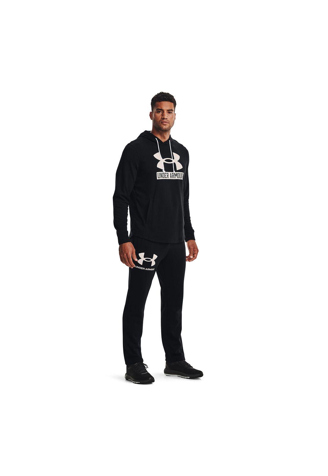 Polerón Buzo Hombre Rival Terry Logo Hoodie Negro-4