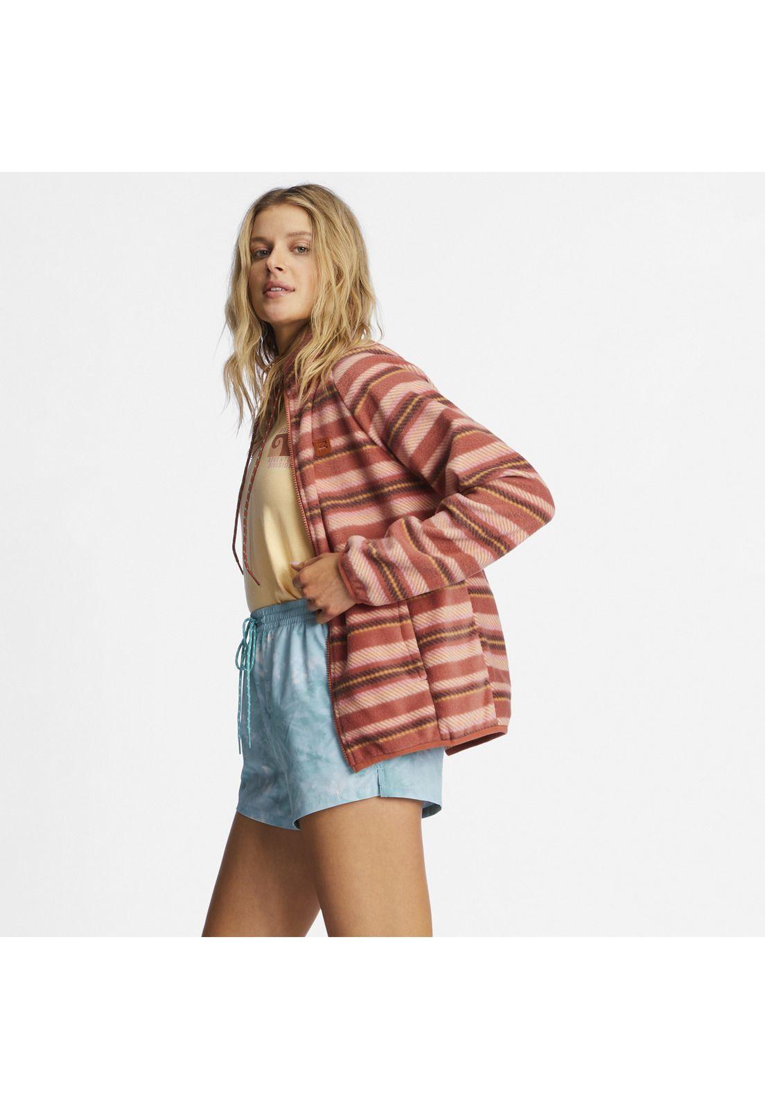 Polerón Mujer Boundary Zip Li Coral-3