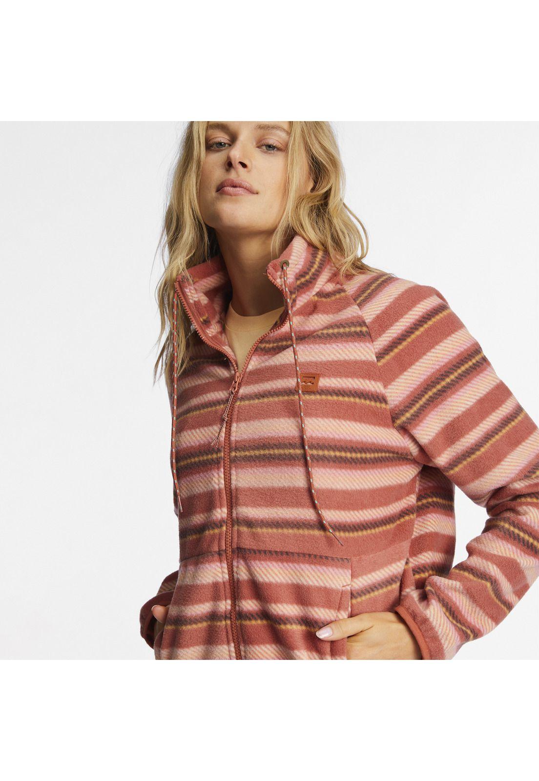 Polerón Mujer Boundary Zip Li Coral-4