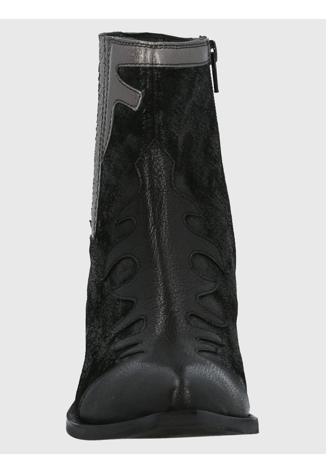 Botín Cuero Mujer Runn Negro-3