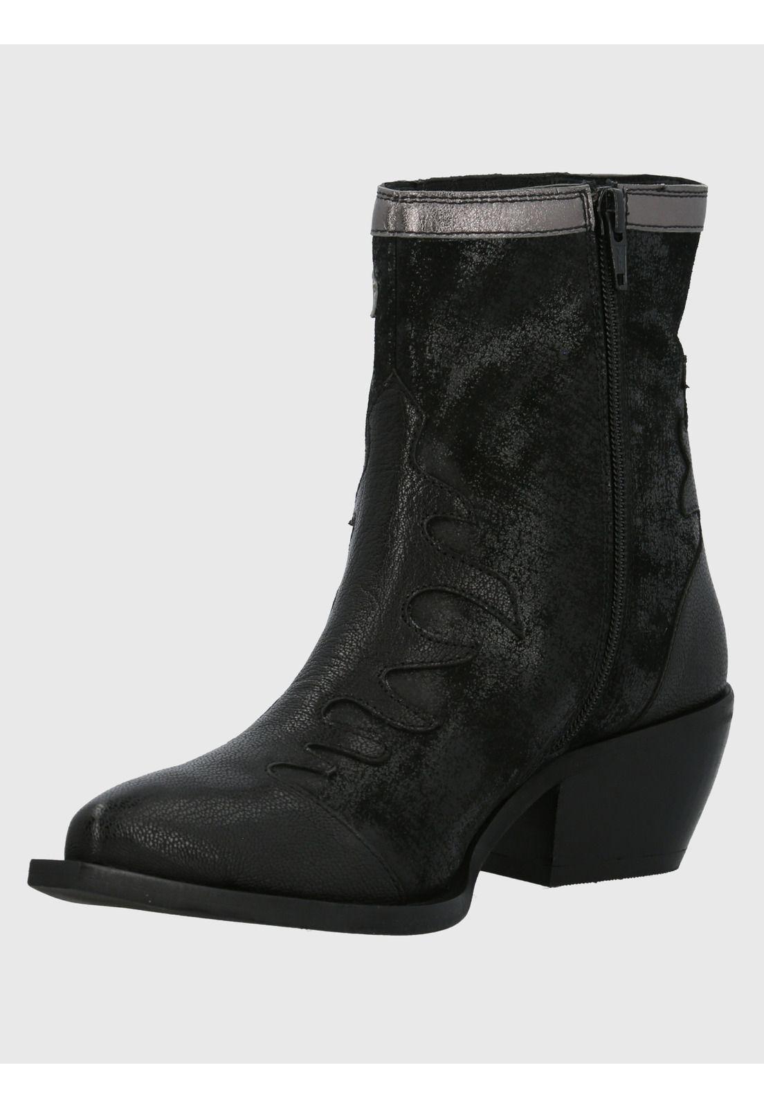 Botín Cuero Mujer Runn Negro-5