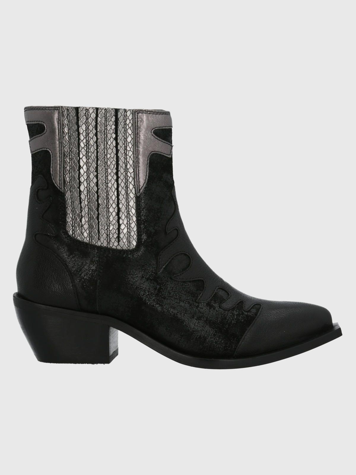 Botín Cuero Mujer Runn Negro-1