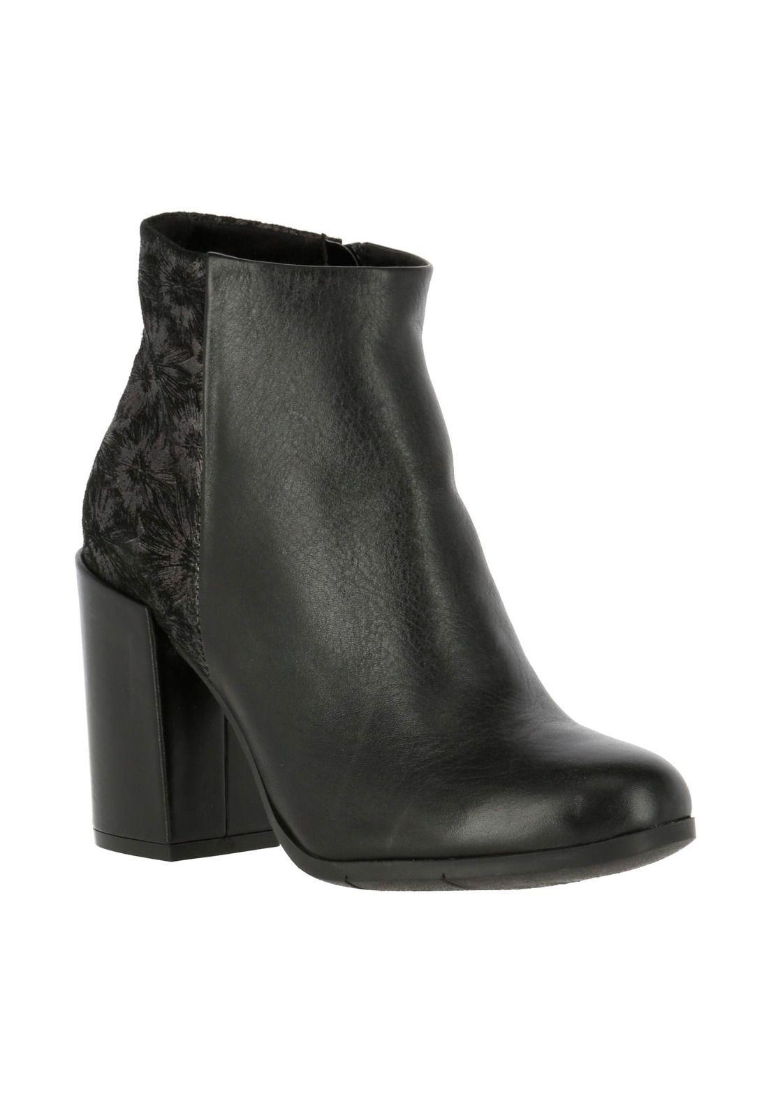Botin Mujer Cuero Lesso Tan Negro-0