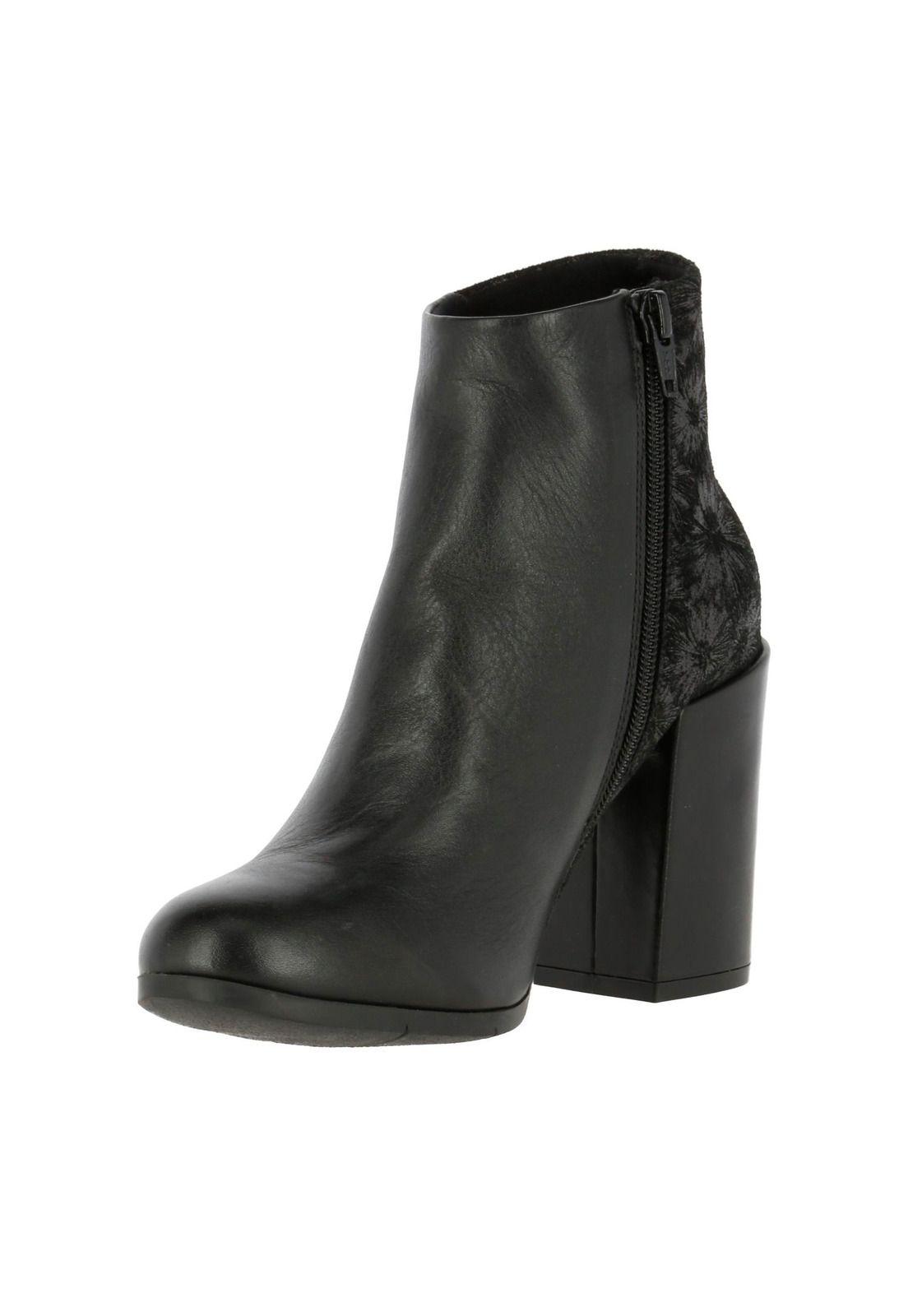 Botin Mujer Cuero Lesso Tan Negro-1