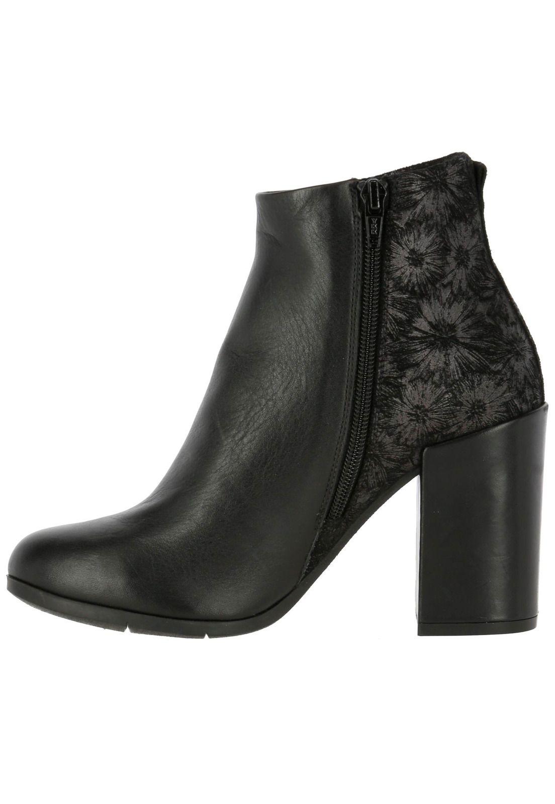 Botin Mujer Cuero Lesso Tan Negro-2