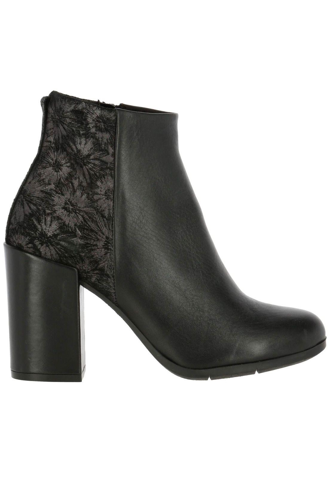 Botin Mujer Cuero Lesso Tan Negro-3