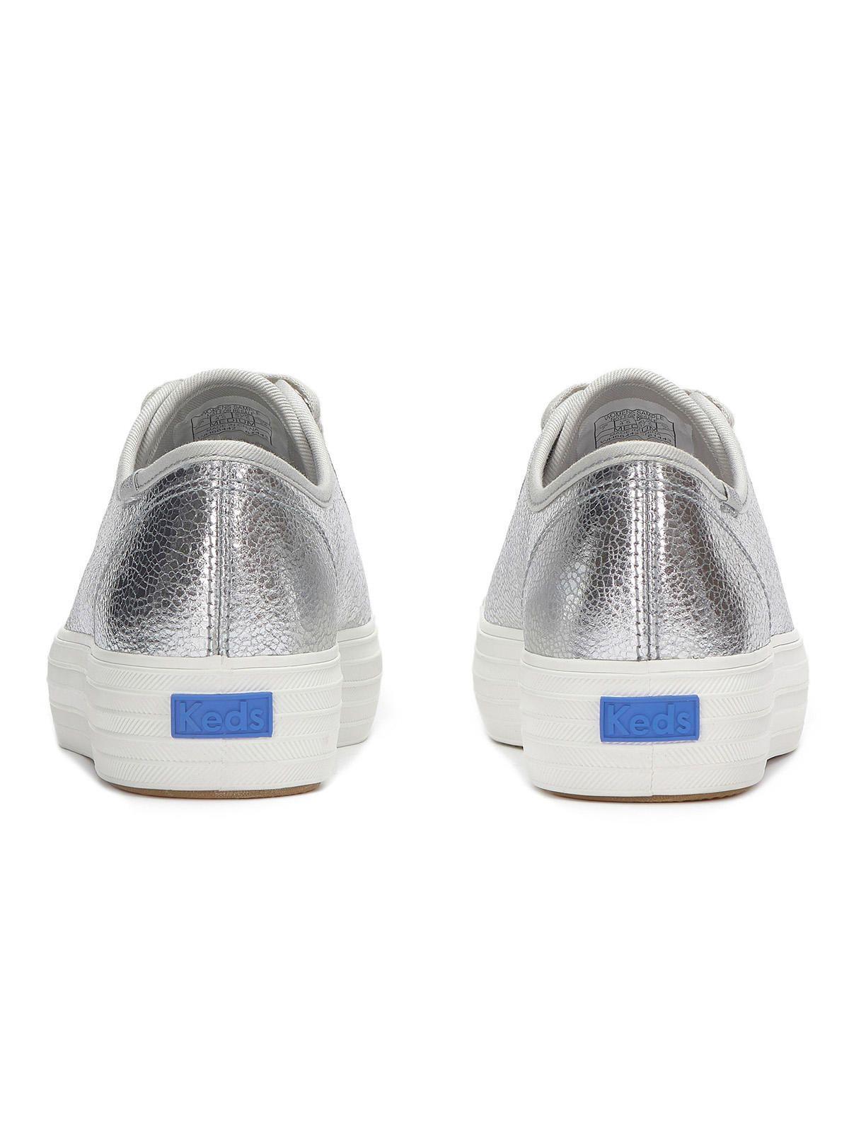 Zapatilla Cuero Mujer Triple Kick Plateado-5