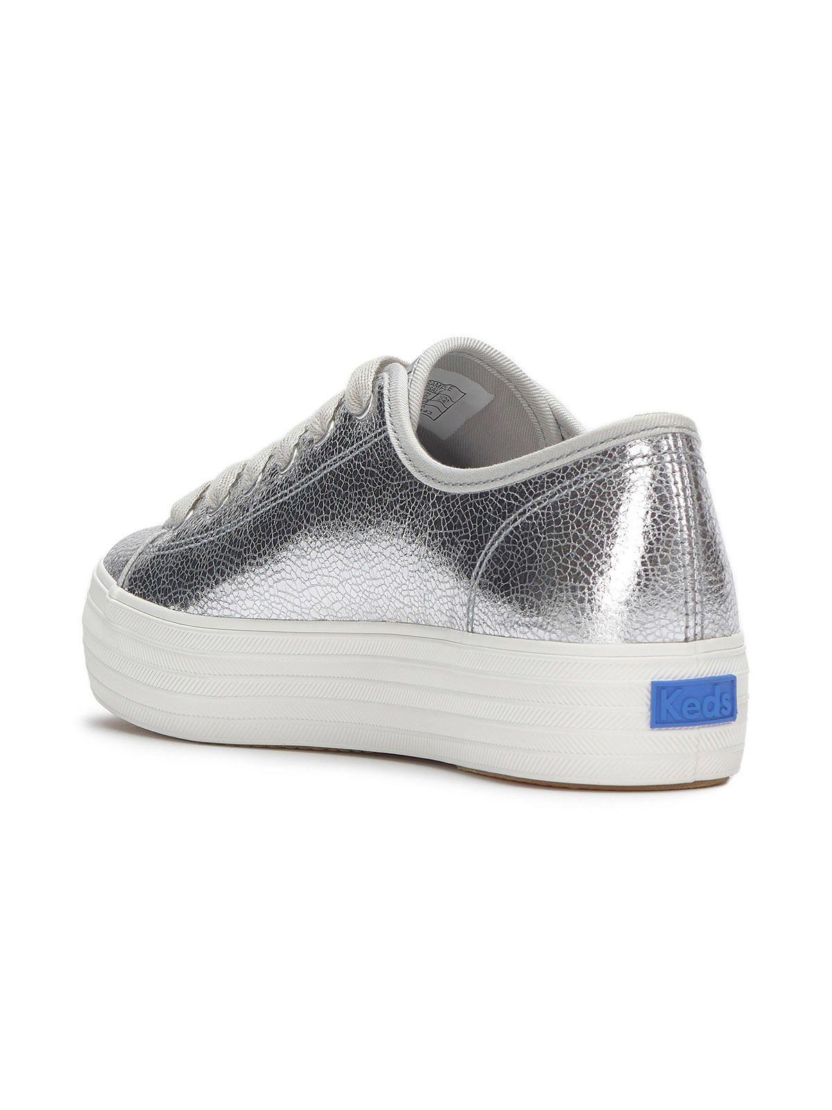 Zapatilla Cuero Mujer Triple Kick Plateado-6