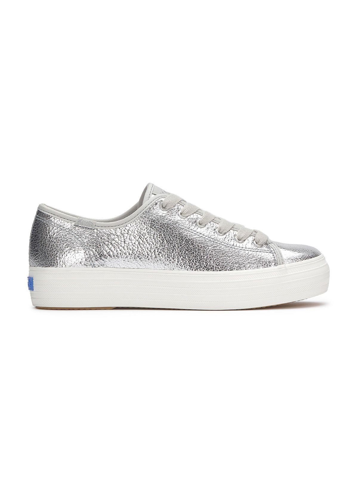 Zapatilla Cuero Mujer Triple Kick Plateado-0
