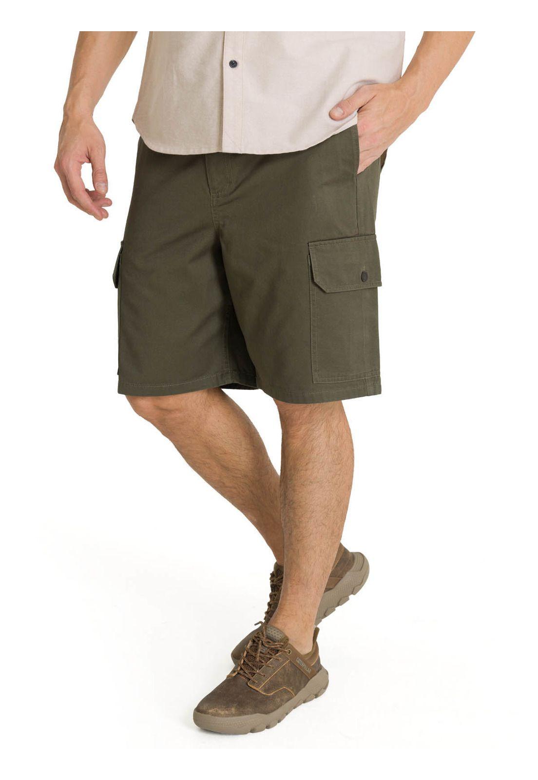 Short Hombre Cargo Verde Oliva-0