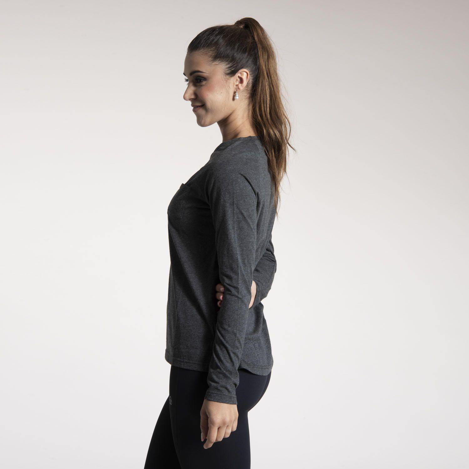 Polera M/L Mujer First Layer W/Pocket Negro-1