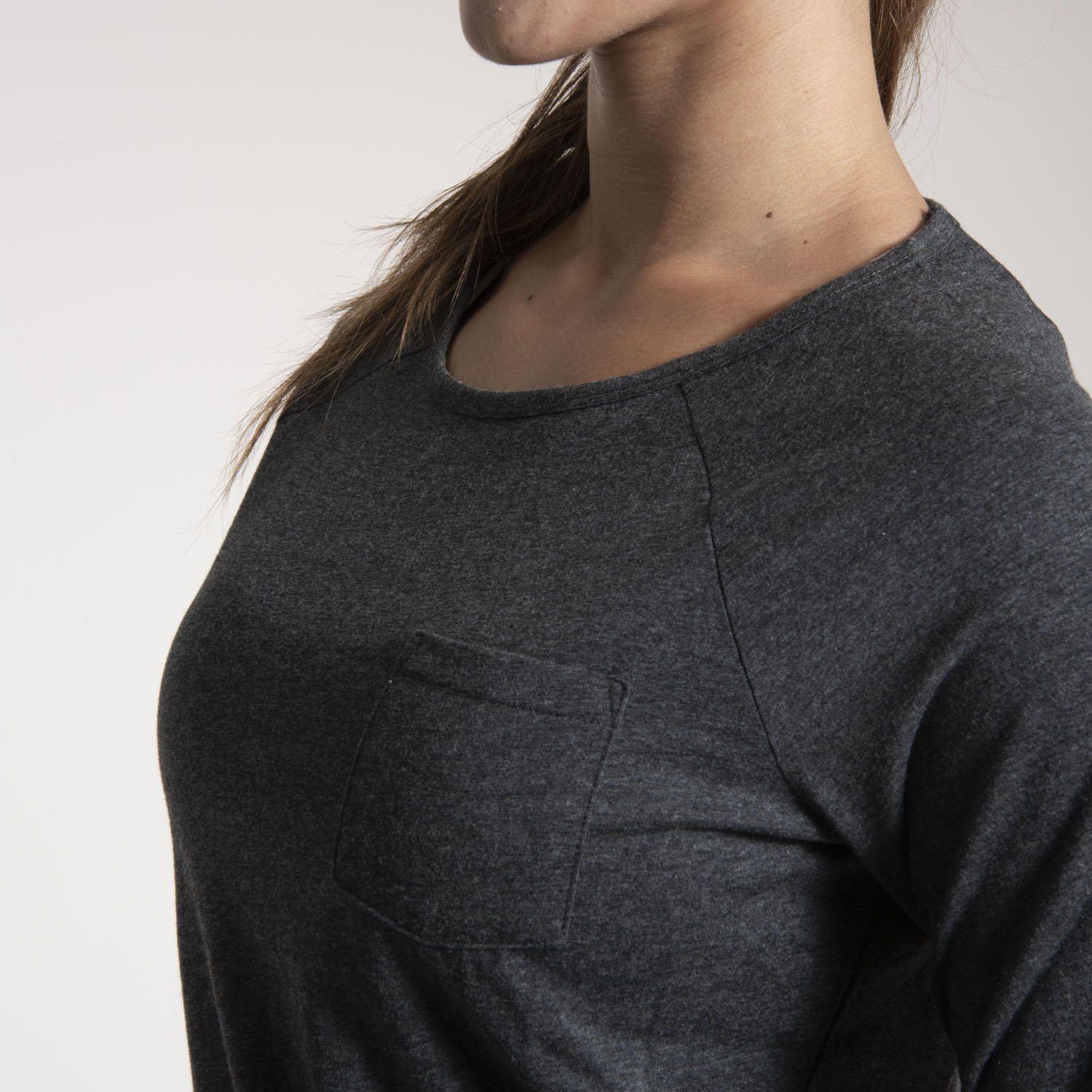 Polera M/L Mujer First Layer W/Pocket Negro-3