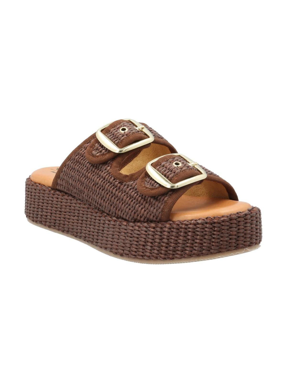 Sandalia Rafia Mujer Ruth Café-1