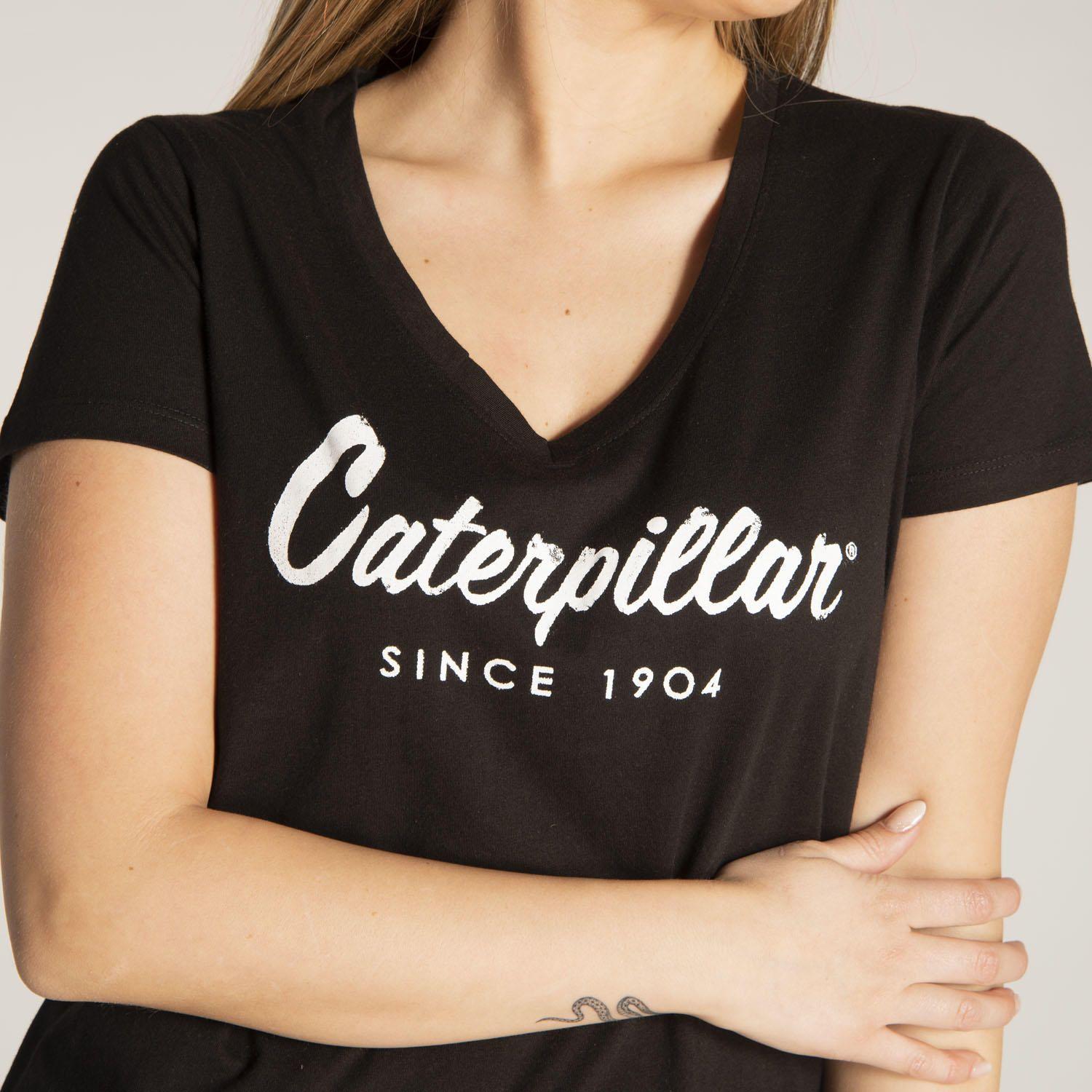 Polera M/C Mujer Logo Script V-Neck T Negro-3