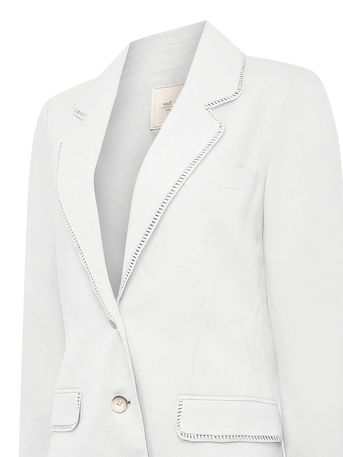 Chaqueta Lino Mujer Anana Blanco -3