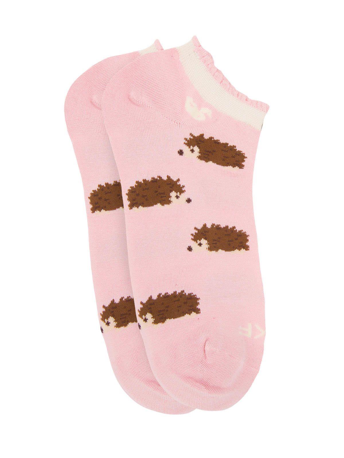 Calcetin Bambú Mujer Ped St Porcup Rosado-1