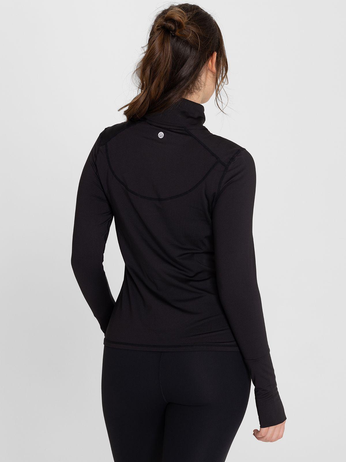 Polera deportiva Mujer Half Zip Negro-8