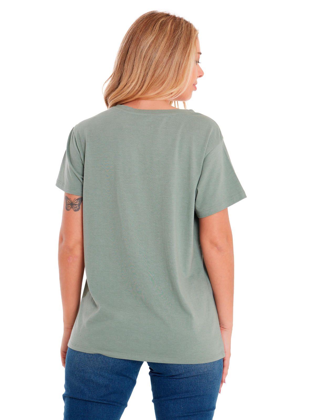Polera Manga Corta Mujer Crew Graphic Tee 1 Verde-3