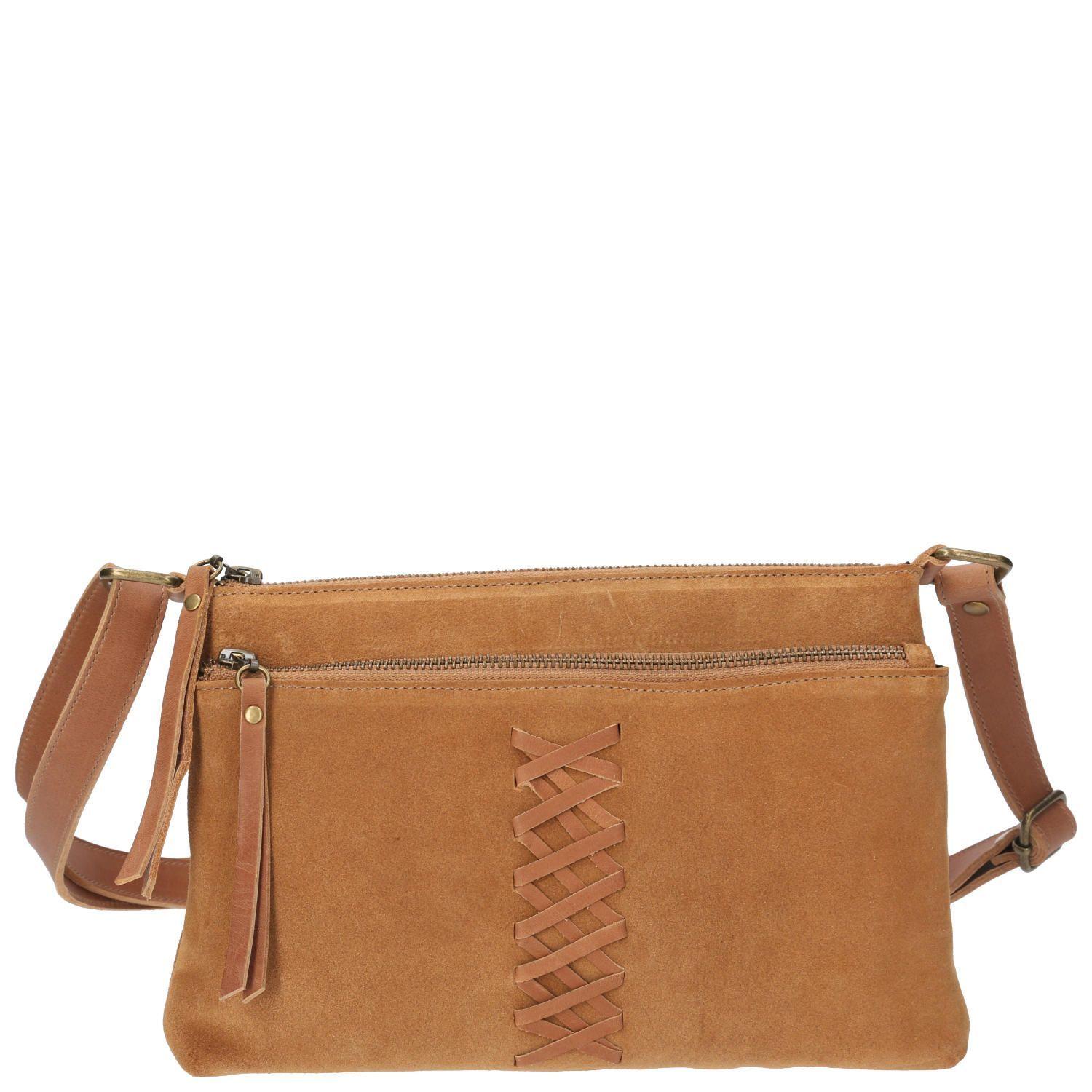 Cartera Cuero Mujer Minell Cross Café-0