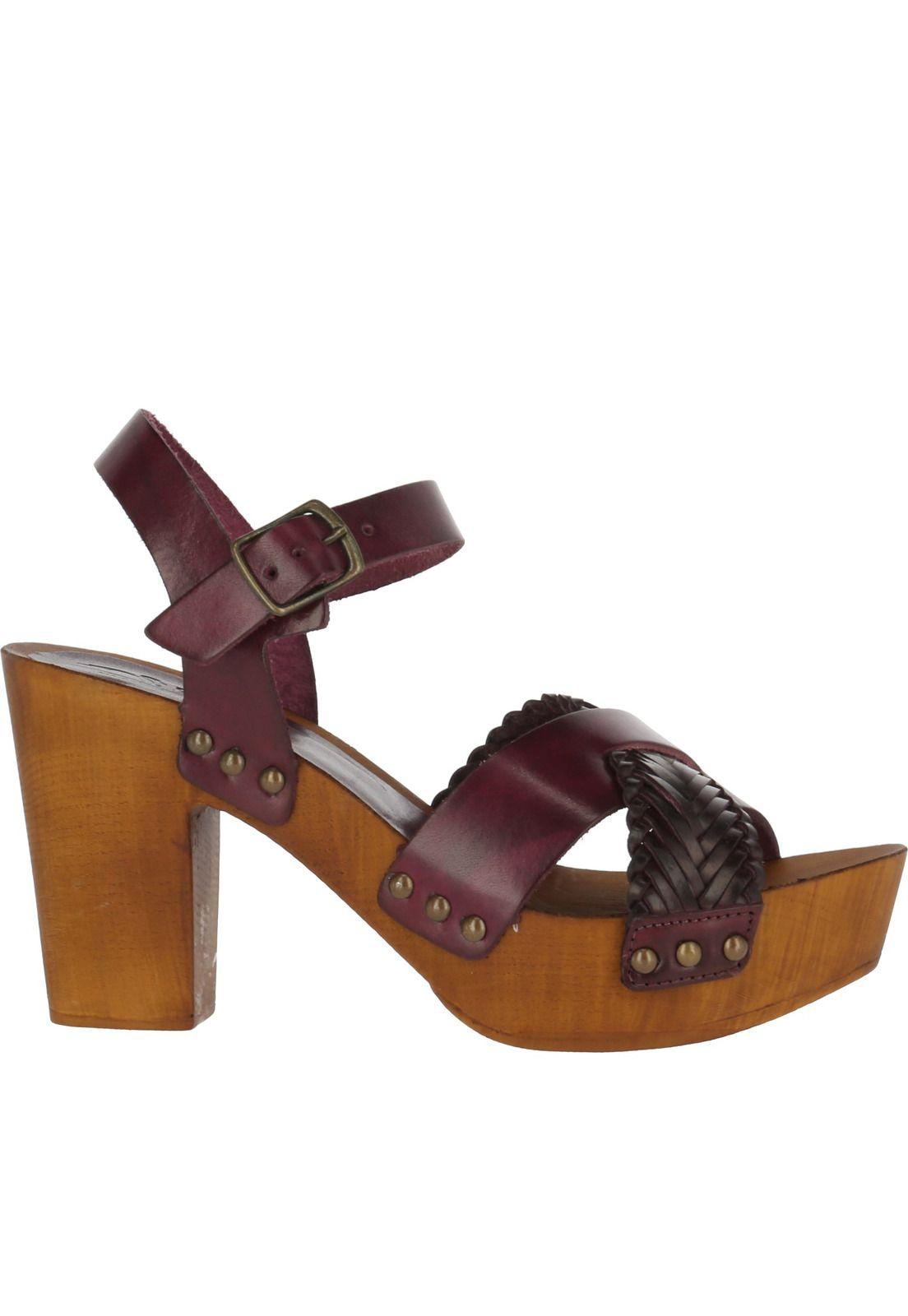 Sandalia Cuero Meryl Burdeo Mujer-2