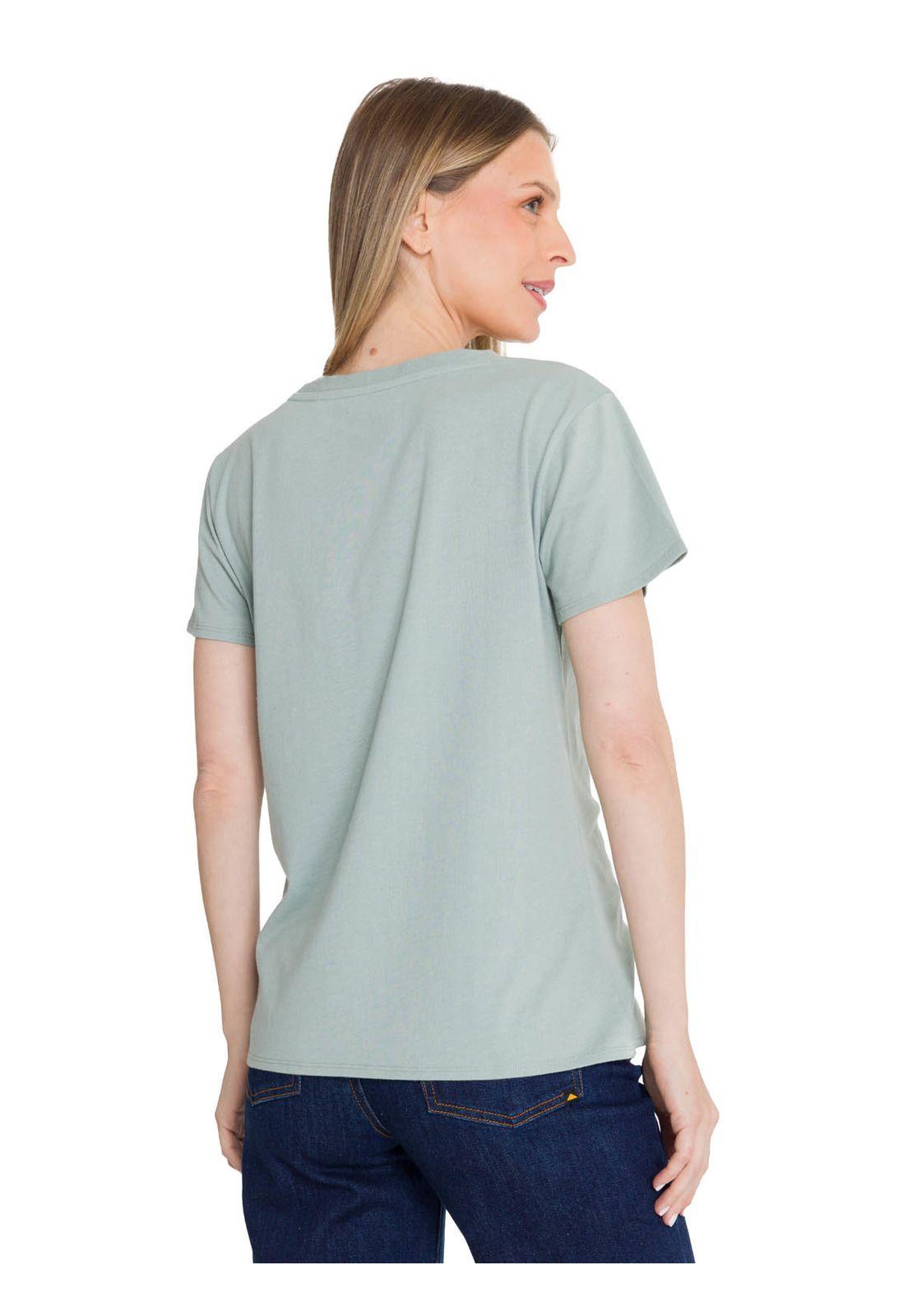 Polera Manga Corta Mujer Logo Celeste-3
