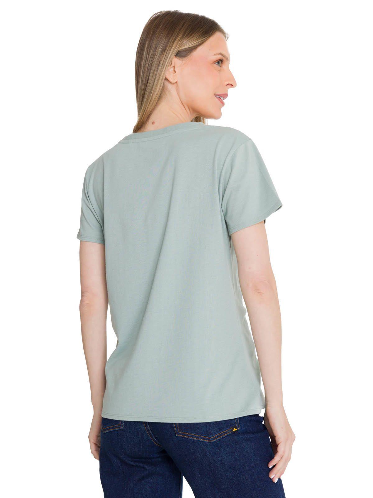 Polera Manga Corta Mujer Logo Celeste-3