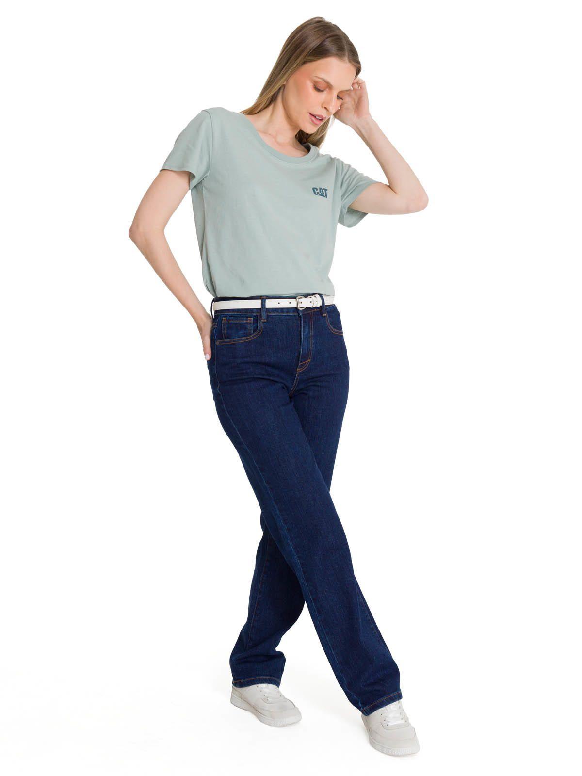 Polera Manga Corta Mujer Logo Celeste-5