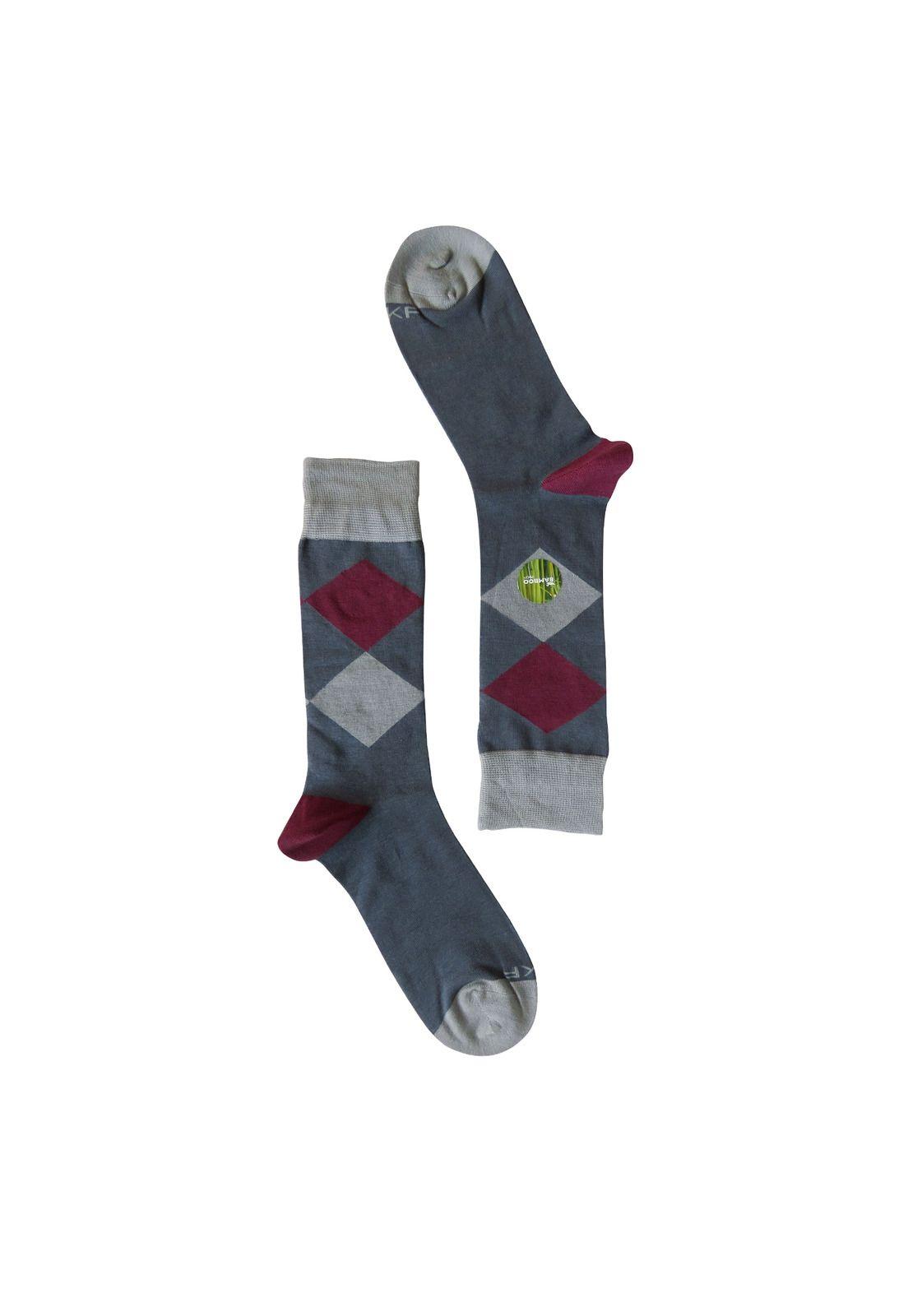 Calcetin Bambú Hombre Diamond Gris Rockford-0